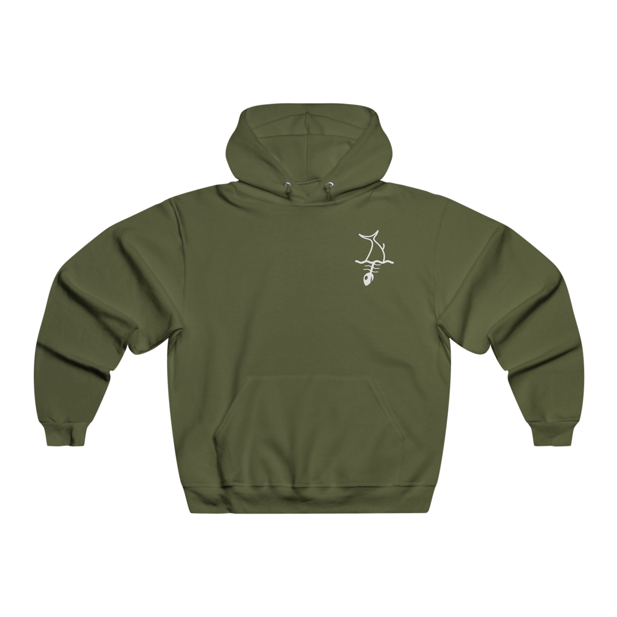 Minimalist Rock Climber Hoodie — Chalk Line Graphic Chest Print