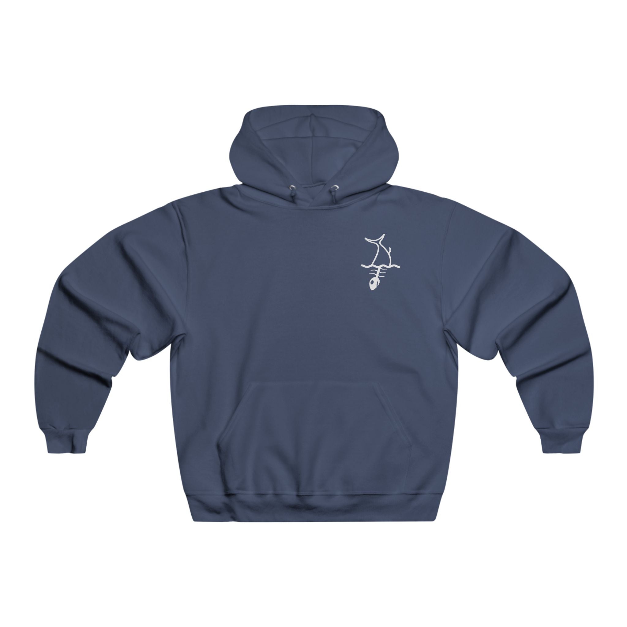 Minimalist Rock Climber Hoodie — Chalk Line Graphic Chest Print