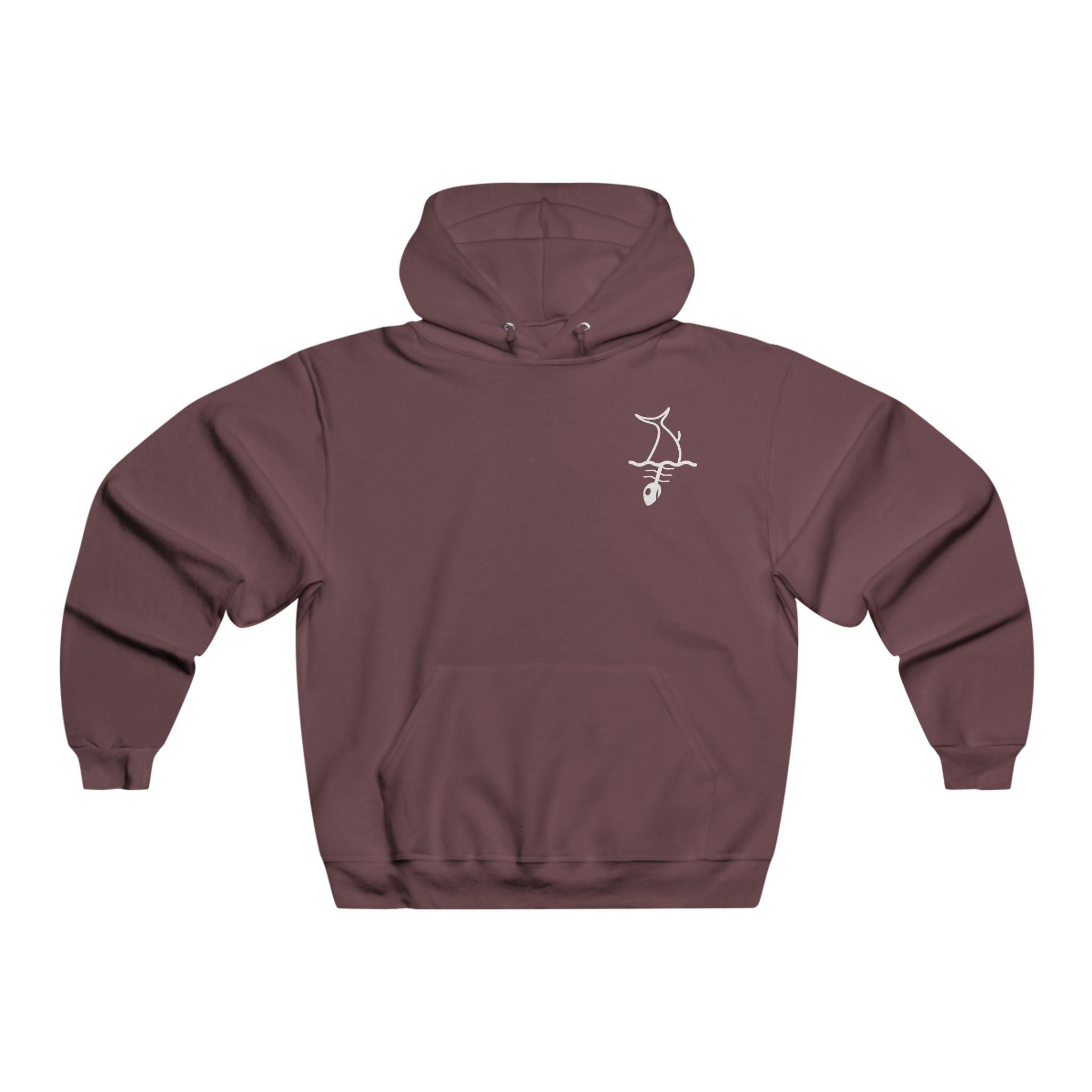 Minimalist Rock Climber Hoodie — Chalk Line Graphic Chest Print