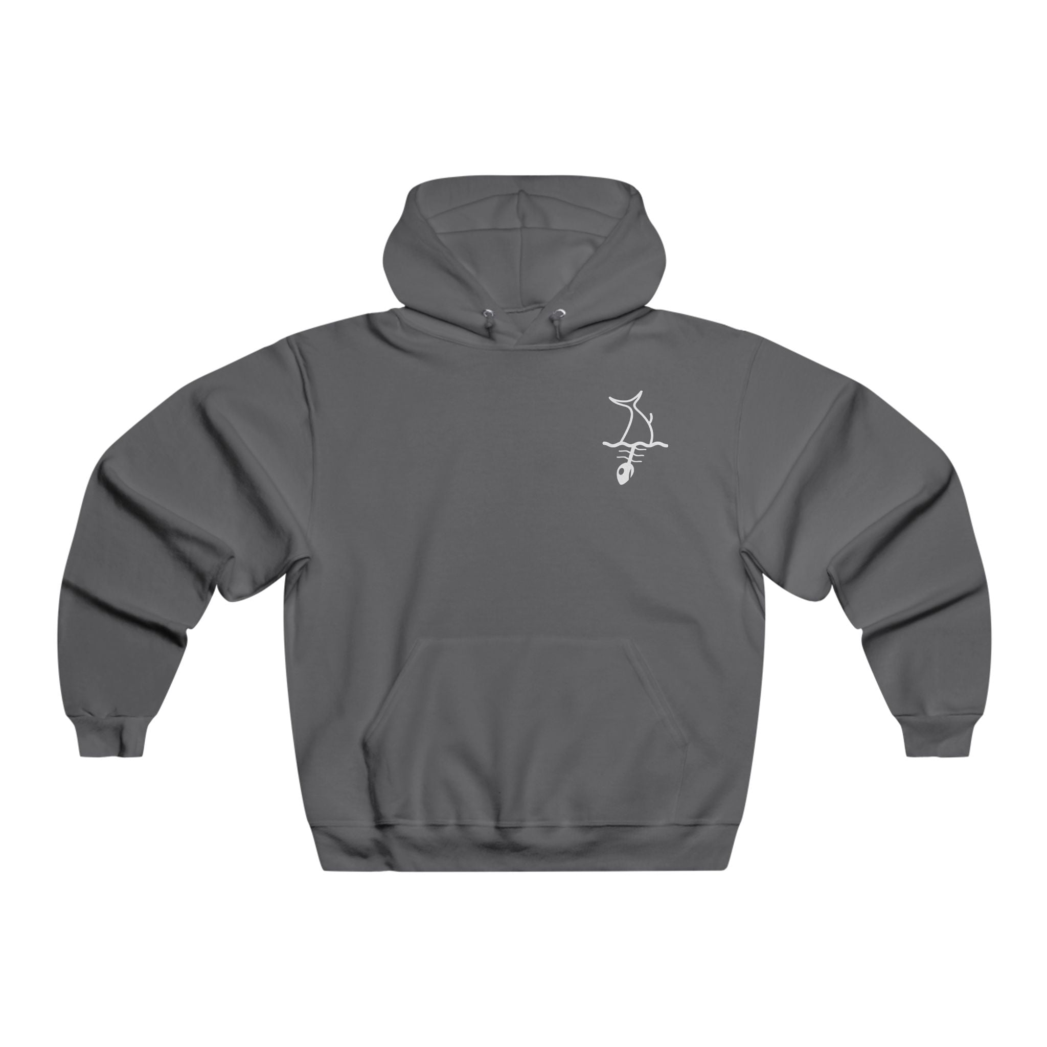 Minimalist Rock Climber Hoodie — Chalk Line Graphic Chest Print