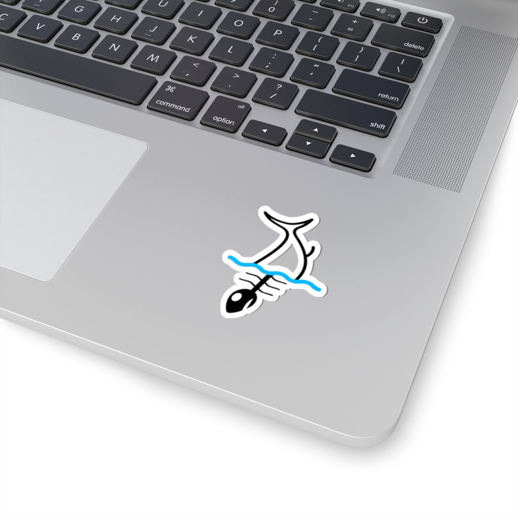 Shark Skeleton Kiss-Cut Sticker — Minimal Ocean Sticker for Laptops & Water Bottles