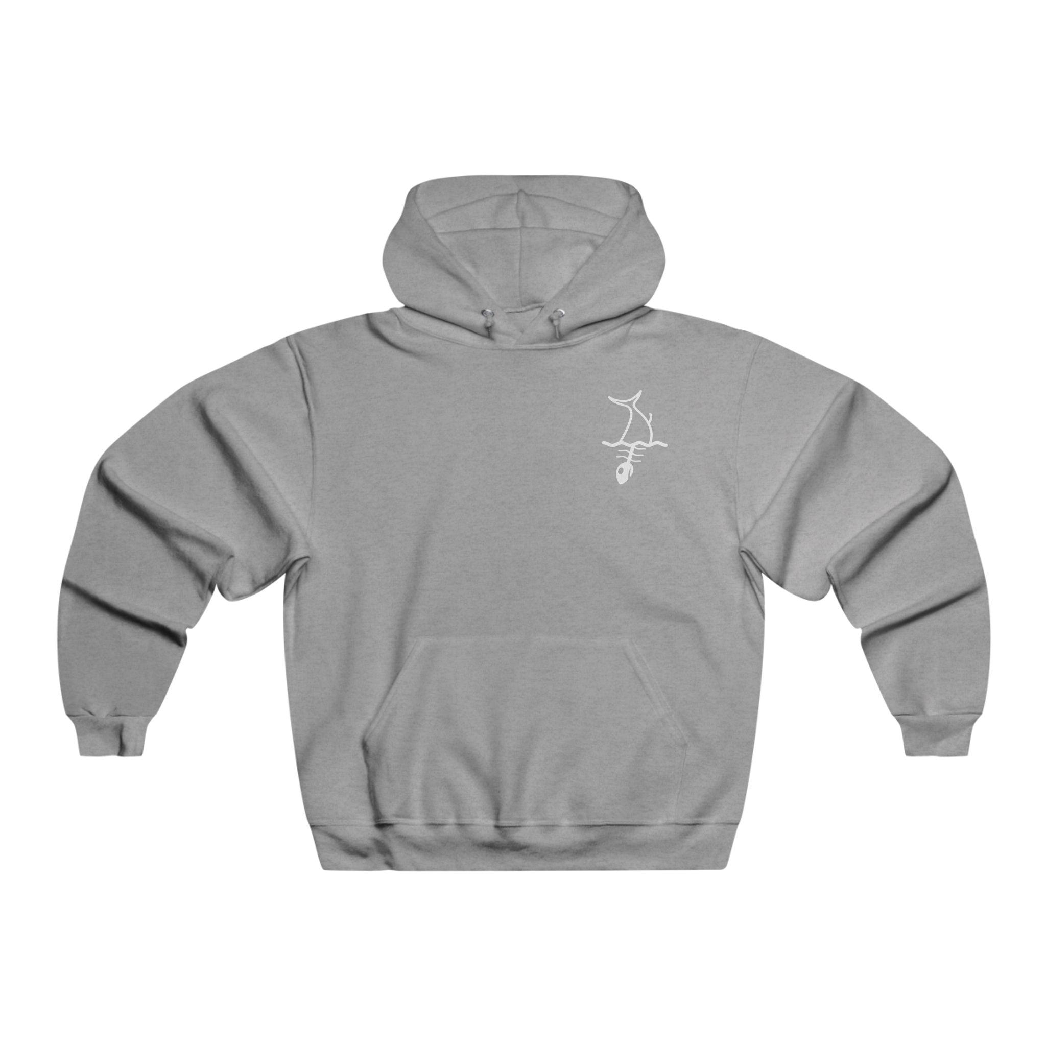 Minimalist Rock Climber Hoodie — Chalk Line Graphic Chest Print